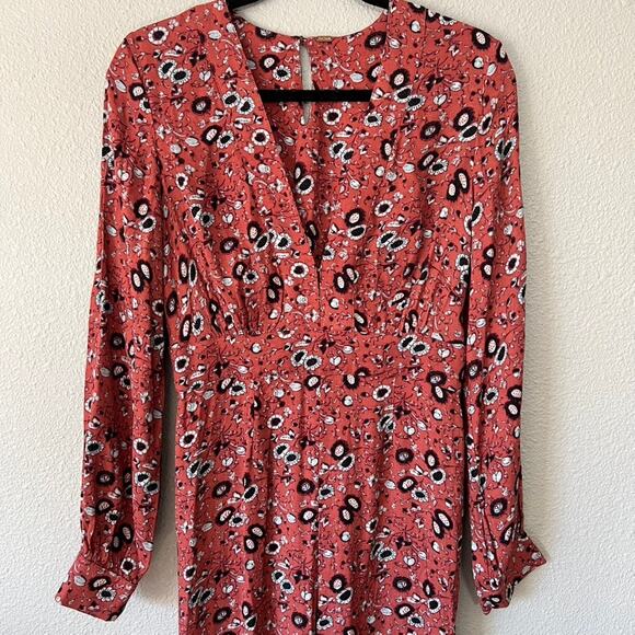 Free People Some Like It Floral Print Womens Plunging V Neck Jumpsuit Romper 4 - Picture 3 of 15